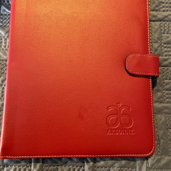 Arbonne Red Leather Portfolio - Picture 1 of 4